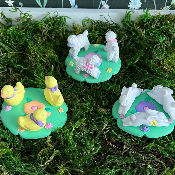 Avon Other - VINTAGE AVON whimsical Easter egg resin holders, baby ducks, bunnies, sheep. 90s
